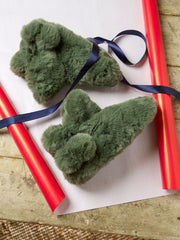 Farah Khaki Green Faux Fur Boots
