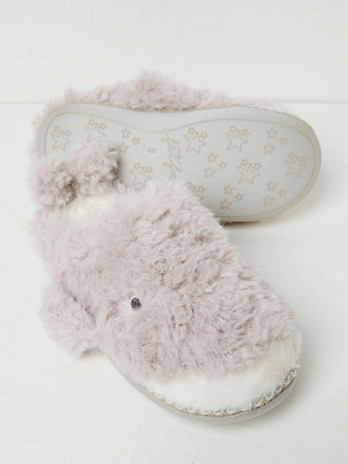 Wynn Whale Light Grey Slippers