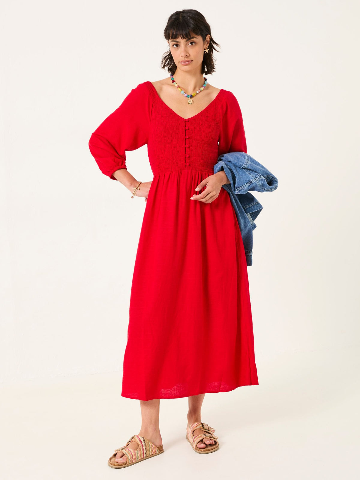 Adele Red Midi Dress