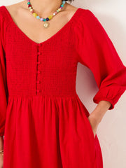 Adele Red Midi Dress